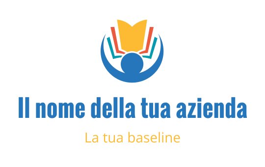Logo colorato con un libro aperto e una persona con le braccia aperte