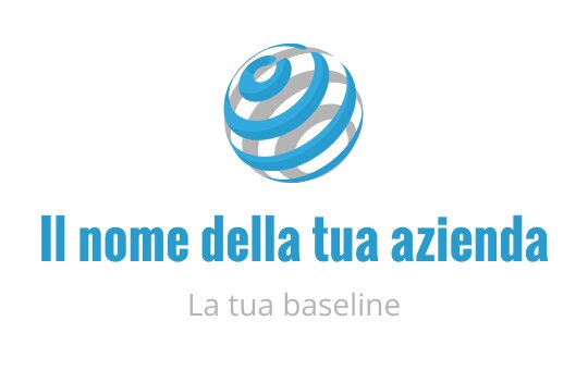 Logo design moderno blu e bianco con strisce curve
