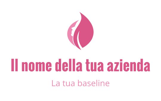 Logo elegante rosa con una foglia e profilo in silhouette