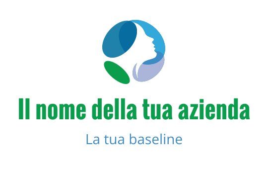 Design del logo moderno con una silhouette profilo all'interno di una forma circolare