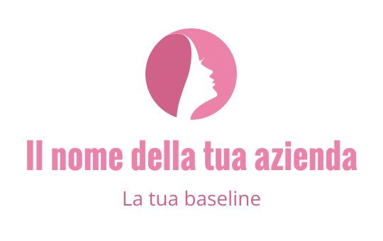 Logo design elegante con silhouette rosa che rappresenta il profilo di una donna