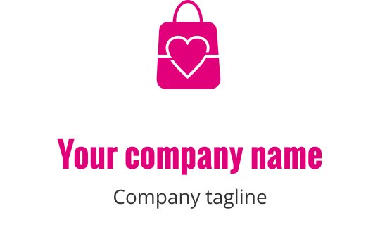 Logo design di una borsa della spesa rossa audace con manico elegante
