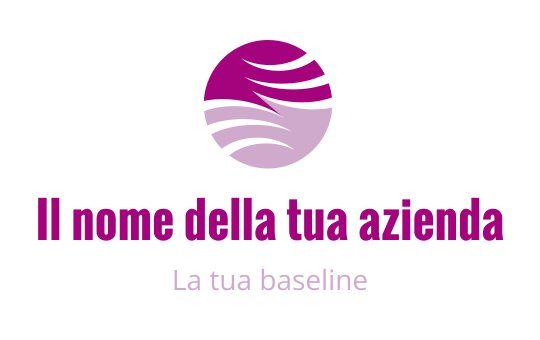 Design del logo circolare moderno con onde viola e sfumature morbide