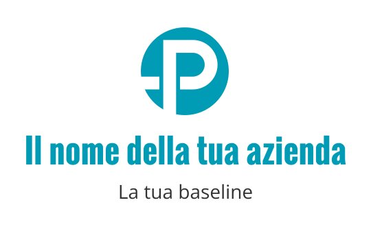 Logo moderno turchese con una lettera P stilizzata all'interno di un cerchio