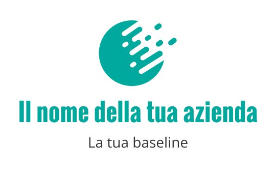 Logo dinamico turchese con forma circolare e linee di movimento