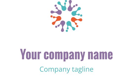 Logo colorato con forme astratte che si irradiano da un punto centrale