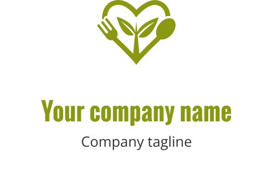 Logo design elegante a forma di cuore dorato con linee fluide