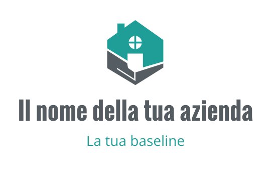 Logo di una casa moderna con elementi turchesi e grigi
