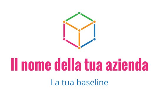 Logo design di un cubo geometrico colorato con punti connessi e testo in grassetto