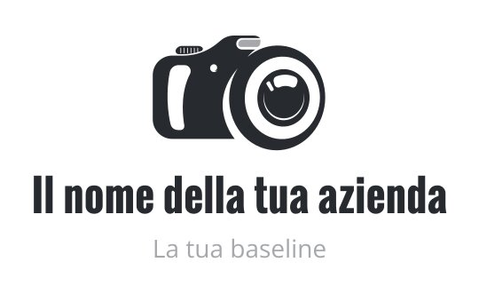 Logo di una fotocamera moderna con tipografia audace e linee pulite