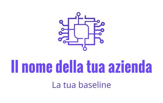 Logo moderno viola con circuito stampato e forma centrale