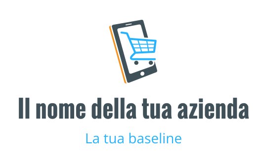 Design del logo moderno con outline di uno smartphone e un carrello della spesa