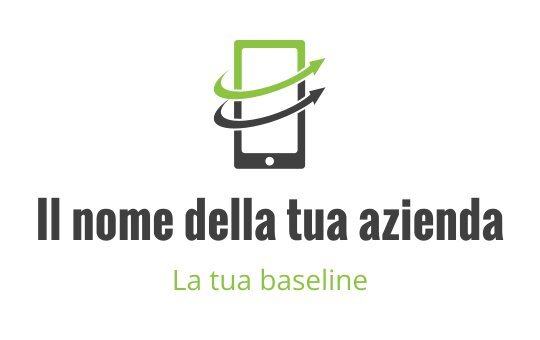 Design del logo moderno con uno smartphone e accenti verdi dinamici