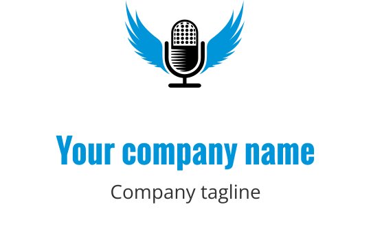 Logo moderno blu con un motivo stilizzato di onde radio