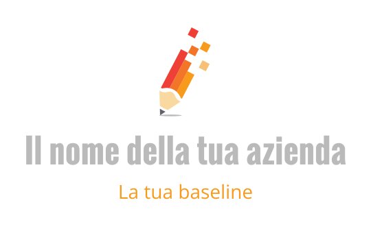 Design del logo creativo con una matita dai vivaci accenti rossi e arancioni