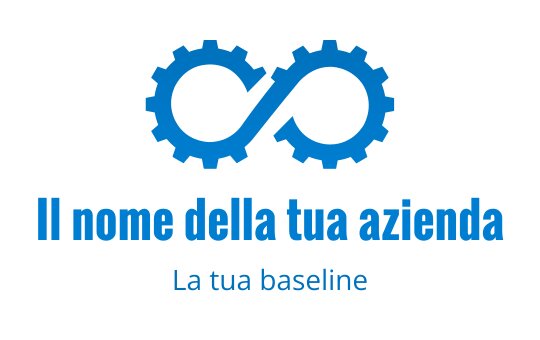 Design del logo infinito blu moderno con ingranaggi intrecciati