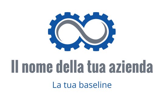 Logo design moderno blu con un simbolo di infinito al centro