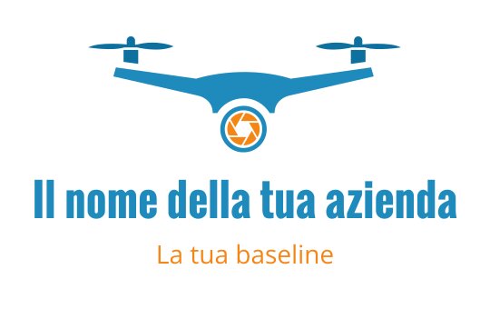 Logo moderno di un drone con un obiettivo al centro