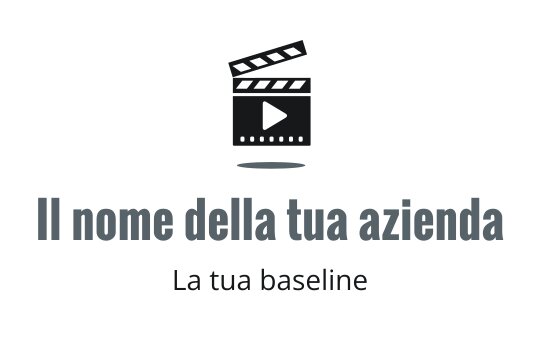 Logo design moderno di una clapperboard con elemento pulsante play