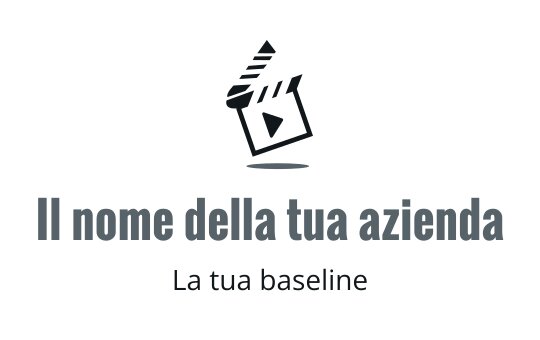 Logo design creativo di una clapperboard con elemento pulsante di riproduzione