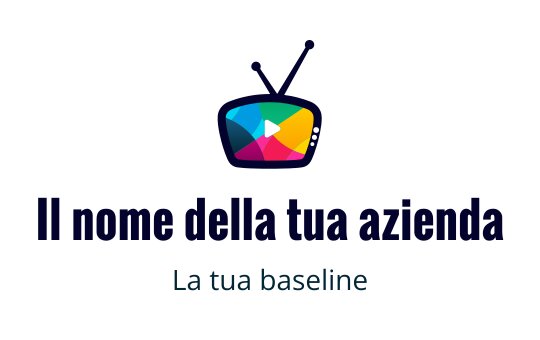 Logo televisivo colorato con un pulsante di riproduzione e antenne