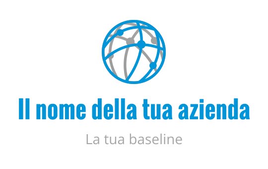 Logo moderno blu con un globo e linee interconnesse