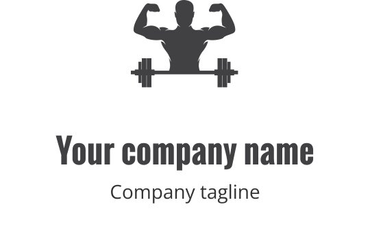 Logo di fitness audace con figura muscolosa che solleva pesi