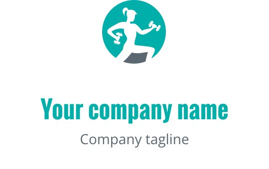 Logo dinamico con silhouette di un corridore con pesi