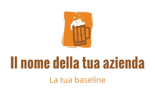 Logo di una tazza di birra audace con sfondo arancione