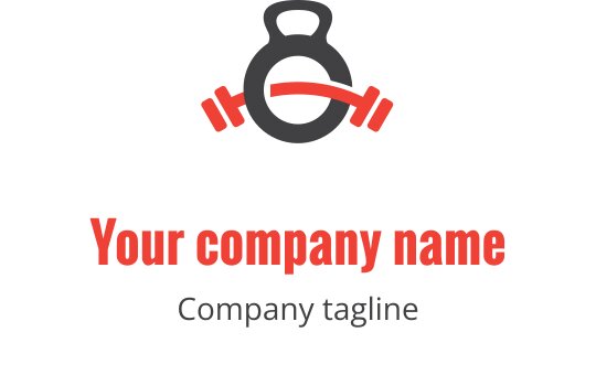 Logo design audace in rosso e grigio con pesi stilizzati