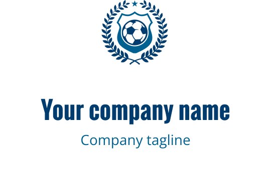 Logo design di scudo calcistico in teal e blu navy con contorni spessi