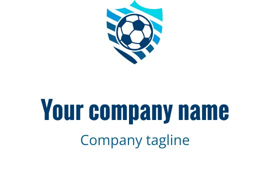 Logo design audace a forma di scudo calcistico in ciano, verde acqua e blu navy
