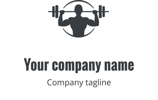 Logo grigio audace con testo stilizzato e linee dinamiche