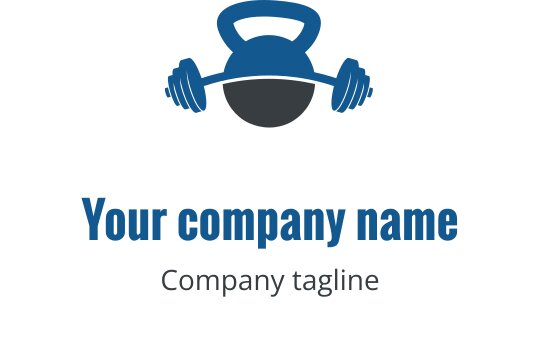 Design del logo moderno con pesi stilizzati in turchese e grigio
