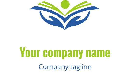 Logo elegante con un libro dorato e accenti turchesi