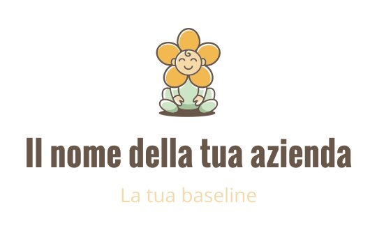Logo di un fiore giocoso con un volto sorridente e colori tenui
