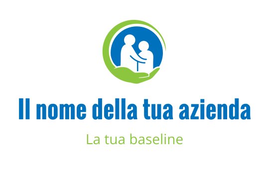 Logo design premuroso con due figure in un telaio circolare verde e blu