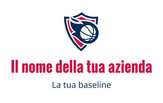 Logo di basket dinamico con scudo e palla stilizzata