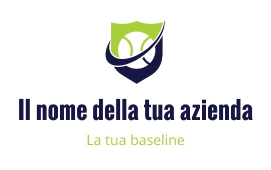 Design di logo moderno a scudo con elementi verdi e blu navy