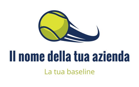 Logo di una palla da tennis dinamica con linee di movimento blu e gialle