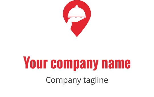 Logo design audace rosso con un camion di consegna stilizzato