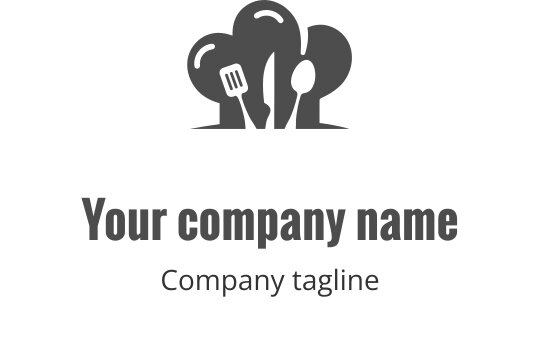 Logo design di cappello da chef con utensili in stile minimalista