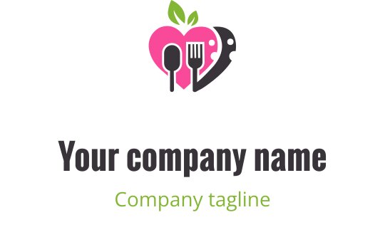 Design del logo moderno con una foglia stilizzata in grigio, rosa e lime