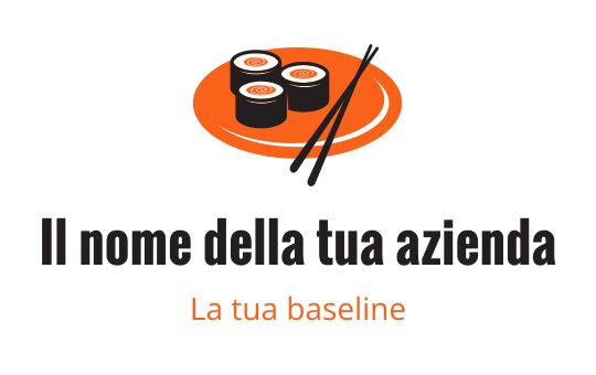 Logo di sushi moderno con un piatto e bacchette