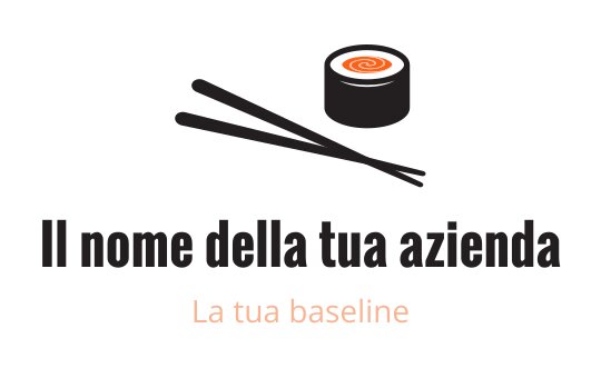 Logo di sushi roll con bacchette e un motivo a spirale