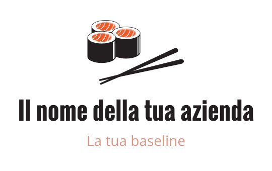Logo di sushi con tre rotoli e bacchette