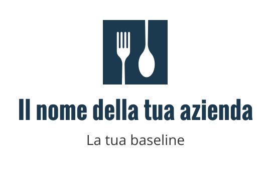 Design del logo moderno con una forchetta e un cucchiaio in un quadrato