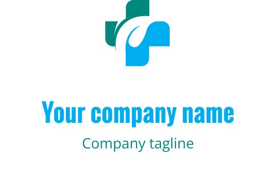 Design del logo moderno con una croce stilizzata e linee fluide in teal