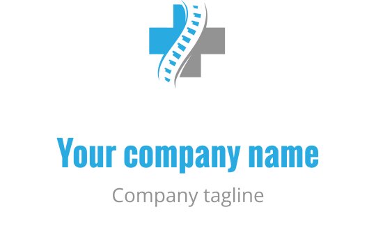 Logo moderno blu e grigio con elementi di onda dinamici