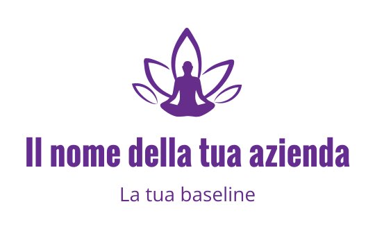 Logo design di un loto viola sereno con una figura in meditazione